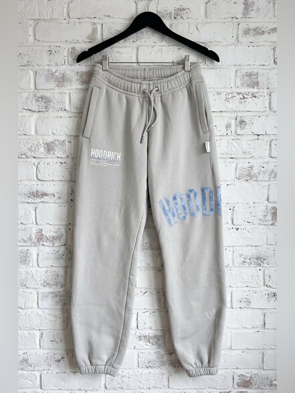 Hoodrich Light Gray Track Joggers with Logo size XS UK brand